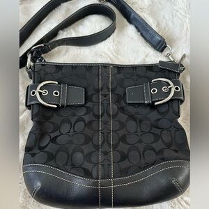 Coach Black Crossbody Bag with Silver Accents